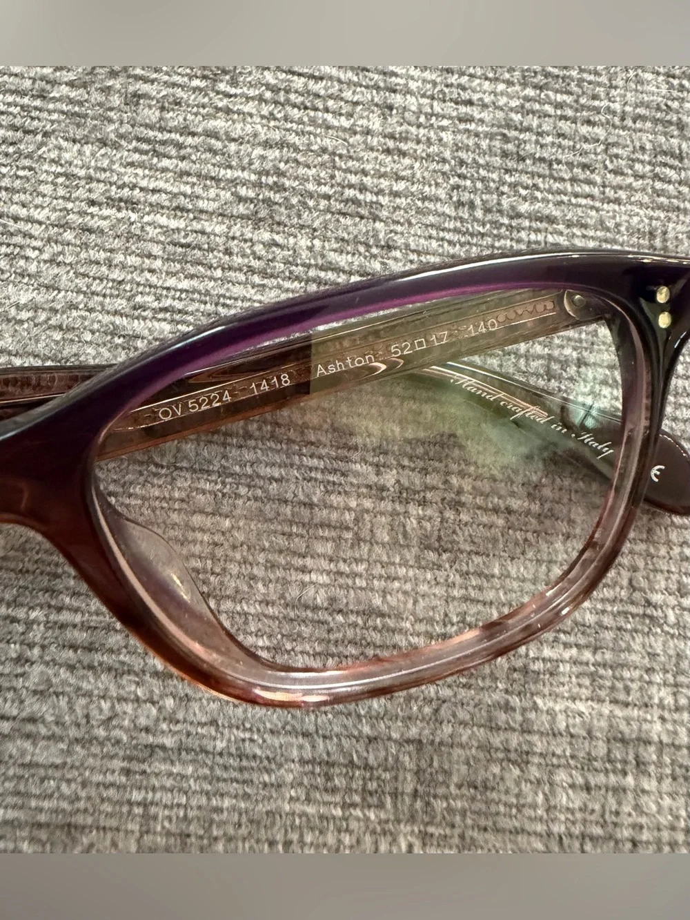 Oliver Peoples Ashton c.1418 Purple and Brown glasses 52-17-140